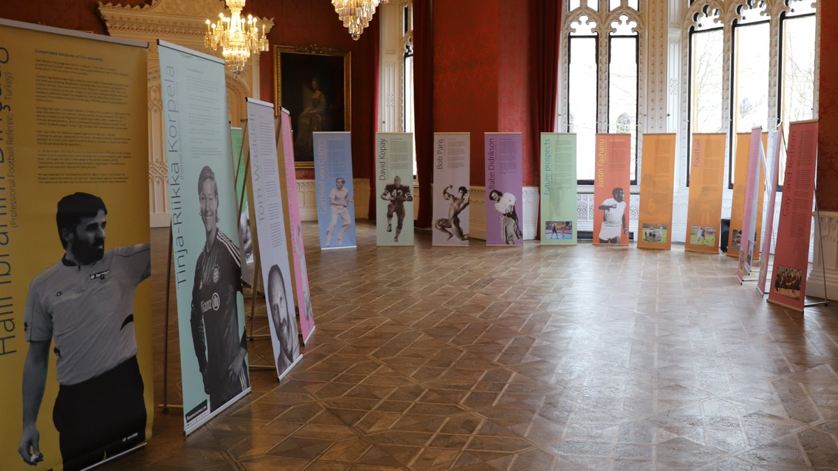 stmaryssu's tweet photo. ⬇️LGBT Exhibition!🏳️‍🌈

We have an INCREDIBLE exhibition currently on display in The Waldegrave Drawing Room...

Come by today or tomorrow to view 'Against the Rules' - an Exhibition in LGBT Identity within Sport!

You can also donate here!⬇️
https://t.co/ZlLVgDSGj1

#LGBTHM2020 https://t.co/1O4yoqW2vx
