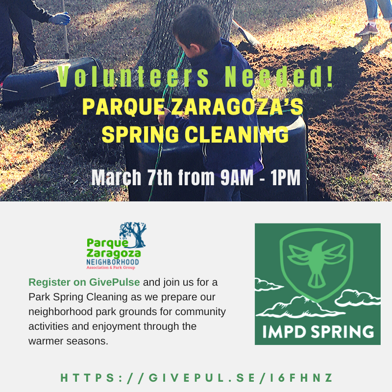 ParkZaragozaNA's tweet photo. Volunteers needed March 7th at Parque Zaragoza for @austinparksfdn's It's My Park Day, Spring. Register now https://t.co/Jxtm7YTK7j
#lovethypark #springcleaning #eastaustin #austintx #austintexas #atxevent #do512 #volunteersneeded #makeadifference #communityservice #bethechange https://t.co/au86yxAVh9