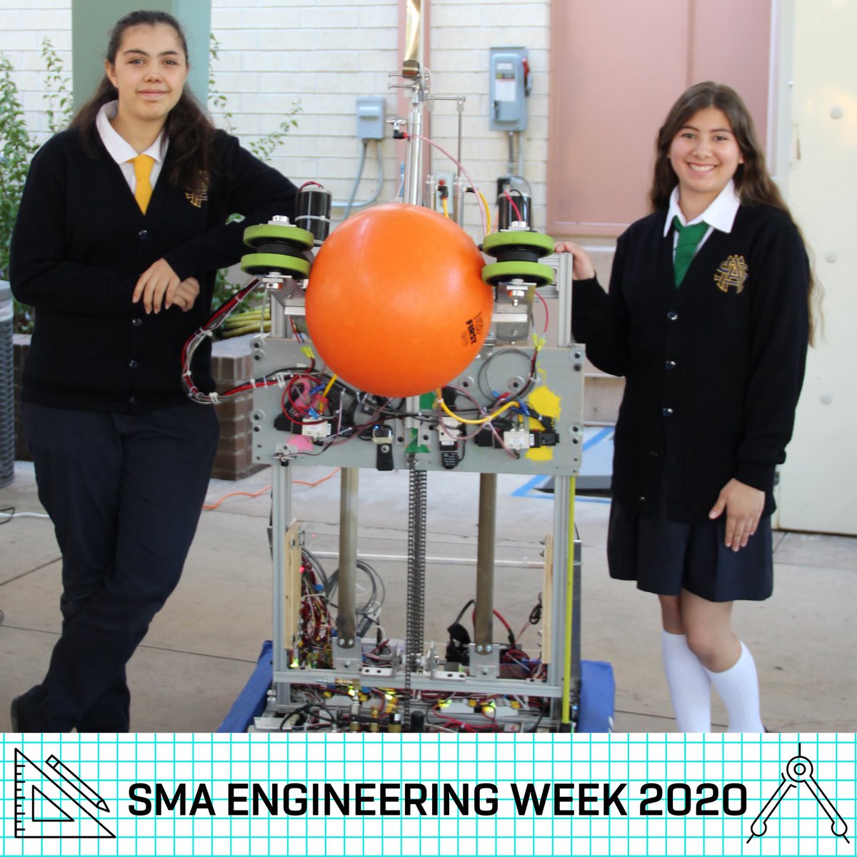 SMABelles's tweet photo. Today is @DiscoverEorg Introduce a Girl to #Engineering Day! One of the ways we introduce our #smabelles to engineering is through our @FIRSTLA #robotics team. Go get em, SMArtBots!!! #GirlDay2020 #Eweek2020 #ilooklikeanengineer @FIRSTweets @firstlikeagirl @FRCTeams https://t.co/nciUIQEEcN