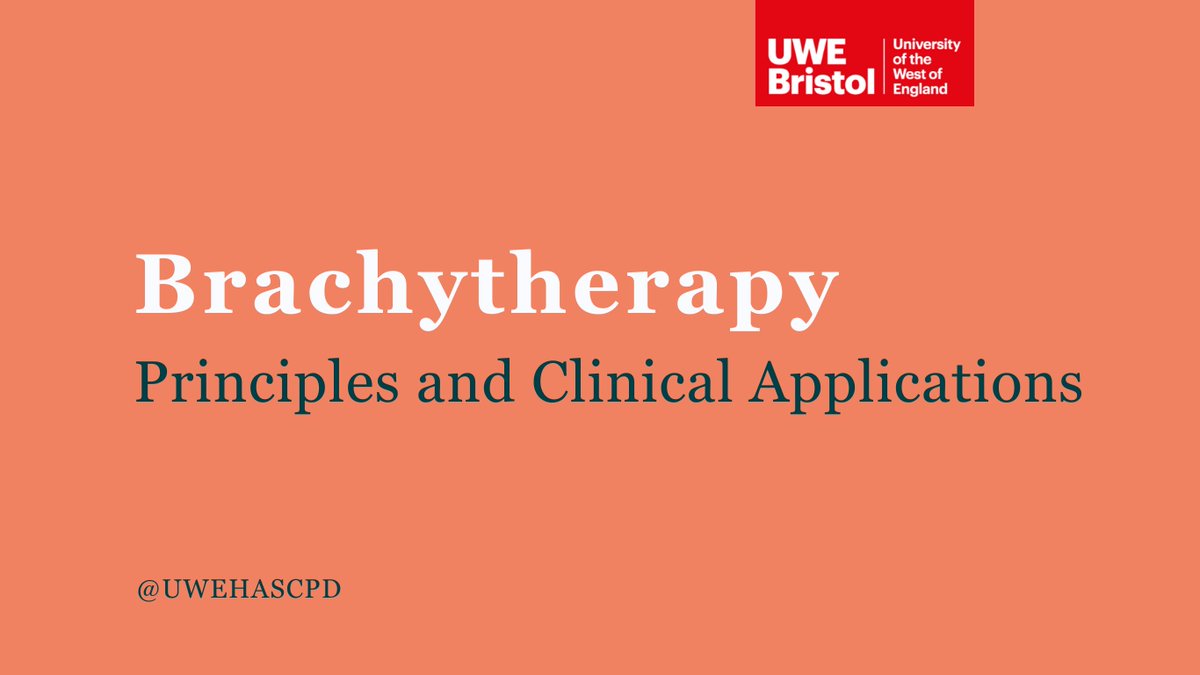 We have a few places left in our #Brachytherapy course. 

Topics covered:⤵️ 
principles + site-specific clinical applications; radiobiology; 
DVHs; guidelines + standards; protection issues; and more.

🗓️ Starts 9 March 2020
📍 @UHBristolNHS
 
To apply ➡️ bit.ly/2NjqLPQ