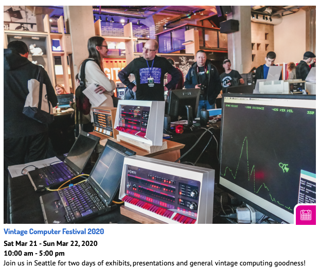 JohnKennedyEsq's tweet photo. The Vintage Computer Festival PNW is coming next month. Are you going to be there?
#vcfpnw
#retrocomputing
https://t.co/rhSGhSQBVV https://t.co/34IlEsy0Jr