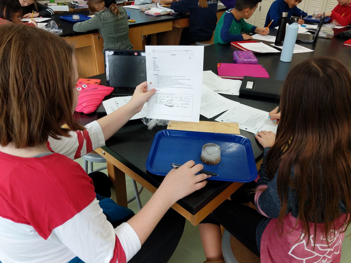 Sixth grade is modeling glaciers and exploring their effect on the landscape. #cpspride