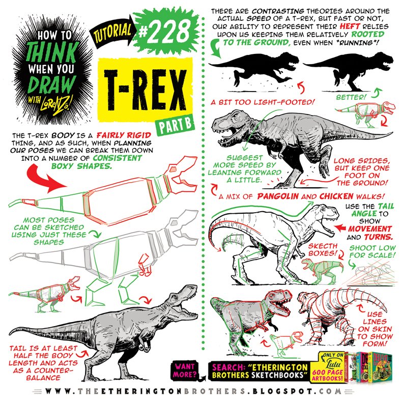 Tyrannosaurus T-Rex Drawing Reference and Sketches for Artists