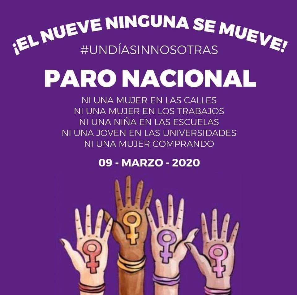 En apoyo a la causa #UnDíaSinNosotras, las mujeres que colaboran con un servidor tendrán absoluto respaldo para ser parte del paro nacional de este #9deMarzo