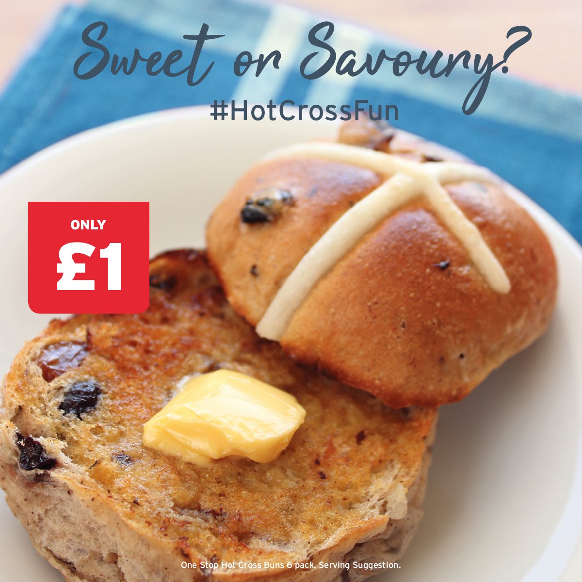 onestopstores's tweet photo. Pick up our tasty Own Label Hot Cross Buns for just £1.00! How do you have yours? 🤔 #HotCrossFun #OwnLabelRange https://t.co/AoTdQhZCNb