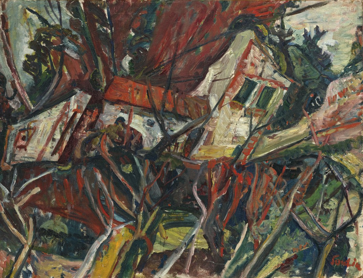 Landscapes by Russian Jewish painter Chaïm Soutine, 1910s-30s. Known for developing a loose, highly energetic style that anticipated Abstract Expressionism, he died in 1943 in occupied France while running from the Gestapo