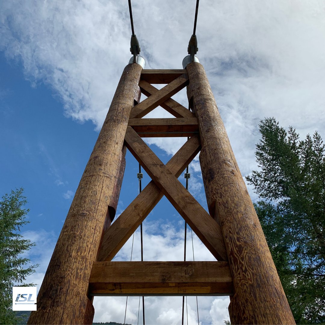 ISLengineering's tweet photo. ISL provided Structural Design for this beautiful new private pedestrian bridge which is still in construction over the Permberton River! #BC #bridge #private #structural #design #construction #pemberton #pedestrian #suspension #pedbridge #wood #structuraldesign https://t.co/HQqLgoDBOT