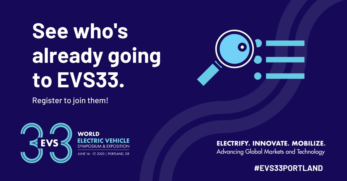 Hop on the registration bandwagon!

See who has already registered for EVS33. ➡️bit.ly/2URaq9s

#EVS33PORTLAND #EVcharging #EnergyStorage #ElectricVehicles #EV #CleanEnergy