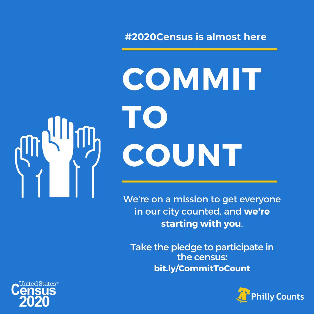 hope_phl's tweet photo. Did you know, completing the #2020Census takes just 10 minutes, and will have an impact on Philadelphia for the next 10 years? Take action to improve your community and #CommitToCount in 2020!
Take the pledge to complete the census ➡ https://t.co/vdeMay5XHj https://t.co/nUFc3abWFz