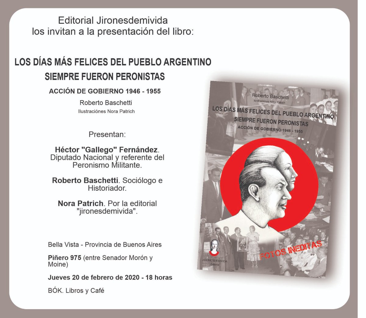 editorialjirons's tweet photo. Venite que hoy presentamos!
"LOS DIAS MAS FELICES DEL PUEBLO ARGENTINO SIEMPRE FUERON PERONISTAS"
Accion de Gobierno 1946 - 1955
#JironesdemiVida #RobertoBaschetti #NoraPatrich #EditorialJirones #Eva #Peron #HistoriaArgentina #Libros https://t.co/gpAXHjqpdX