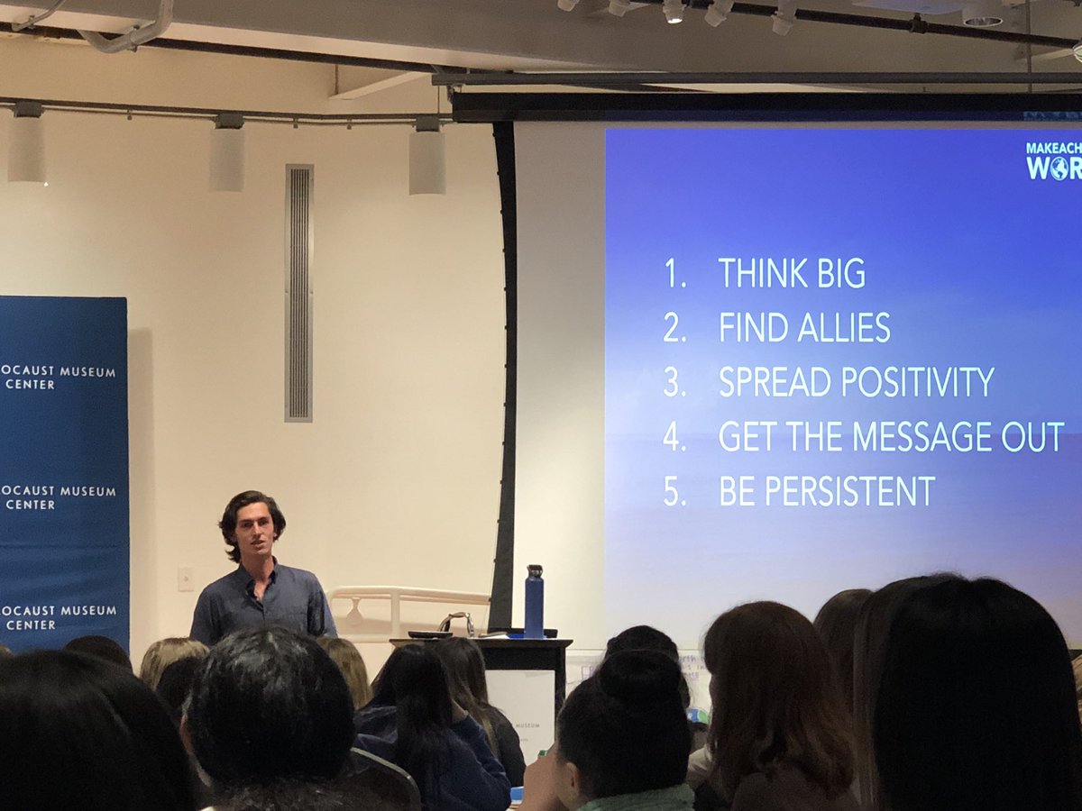 LmcStation220's tweet photo. Thank you @ihmec & Sam Bencheghib for an amazing Student Leadership Day! Student leaders are inspired! @makeachangewrld @StationMS220 #bsd220 #takeastand #IHMSLD #FridaysForFuture https://t.co/qxbB65NaWB