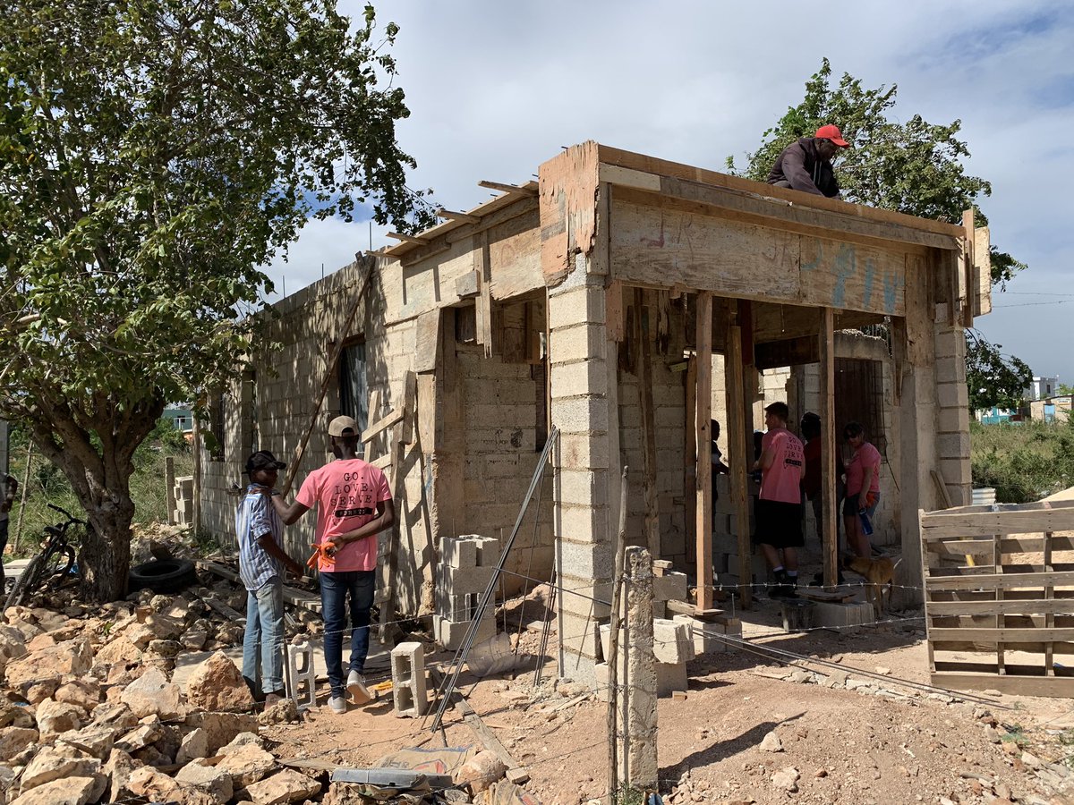 drmissionteam's tweet photo. God is good! 

The "before and after" photos of the house for Clovis' family (single dad with 5 children) in Kilometer 6. Our DR Mission Team winter group helped last month &amp; also thanks to many generous donors and our local DR partners! #DRMT20 #DRMissionTeam https://t.co/NmNQ9KJYUg