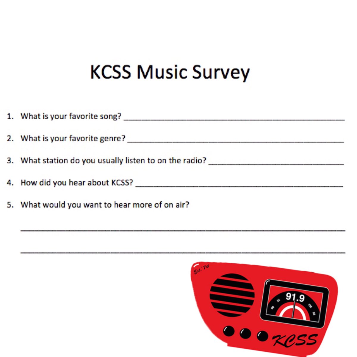 KCSS919's tweet photo. 🚨Giveaway Alert🚨

TO ENTER:

1) Screenshot the Survey
2) Fill in the blanks
3) DM us the completed survey 

#KCSS919 #GiveawayAlert https://t.co/tgUlmpGIdt