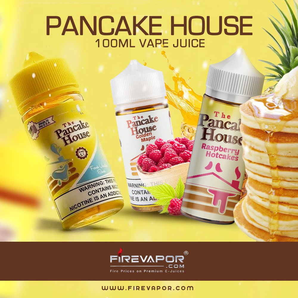 FireVapor's tweet photo. The Pancake House 100ml has arrived to satisfy your breakfast-related needs, as this is the flavor for you.😋

#FireVapor #VaporLive #Vaping #Vape #ELiquid #VapeJuice #Ejuice #BestVape #BestVapes #BestVapeShop #VapeShop #VapeAddict #VapeLikeaBoss #VapeAllDay #VapeEveryday https://t.co/cUVwpSeg6r