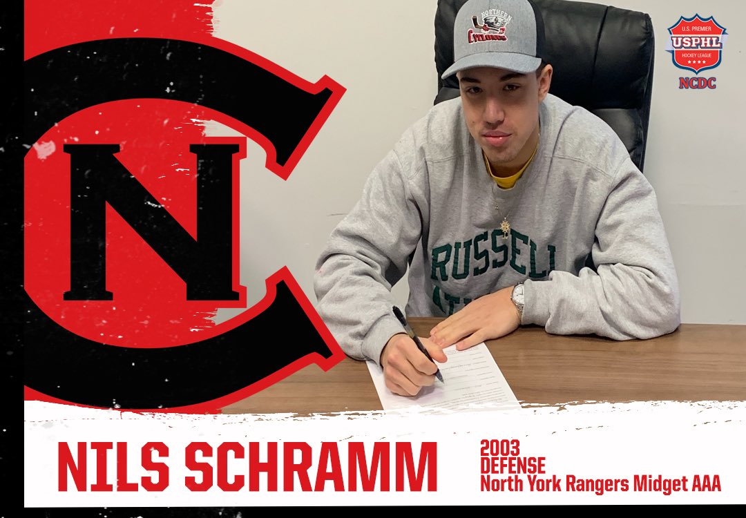 NJrCyclones's tweet photo. We are excited to announce that we have tendered ‘03 D Nils Schramm for our @USPHL NCDC team for the 2020-2021 season! Welcome to the family Nils! #rollclones #clonesdoingclonethings #NCDC https://t.co/9TdKXtLSB0