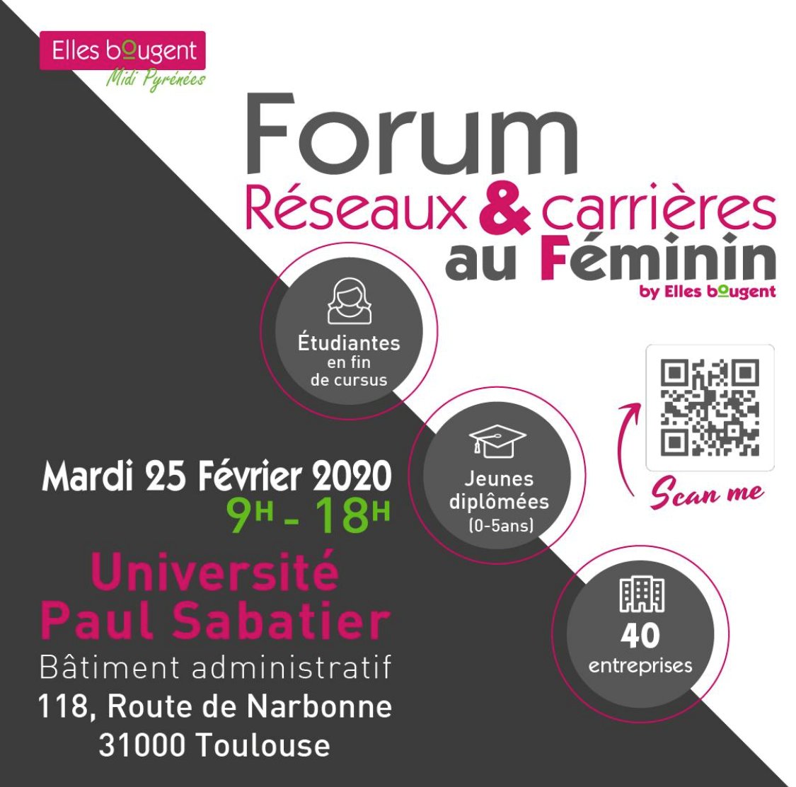 [#Forum] 👩‍🔬💼 J-5 avant le Forum Réseaux &amp; Carrières au Féminin by <a href="/ellesbougent/">Elles bougent</a> à #Toulouse 📍 Retrouvez nos marraines mardi prochain de 9h à 18h !
#RH #Job #Recrutement #Mixité