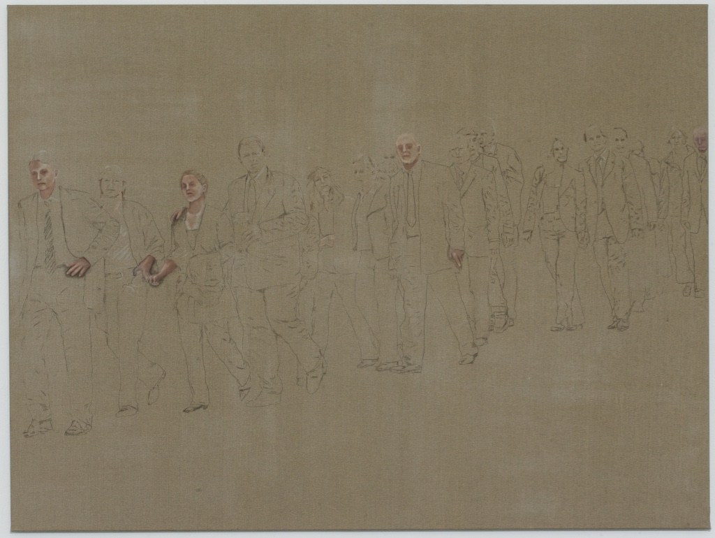 #GretaRauer thematisiert den Beginn und das Ende eines Trauer- und Gedächtnisprozesses. In kleinformatige Gemälde, die Pathosformeln einer deutschen Trauerfeier wiedergeben, wird der Schmerz des Abschieds spürbar. Aktuell in #Trauern.
Greta Rauer, Fragmente, 2019, Foto: K. Becker