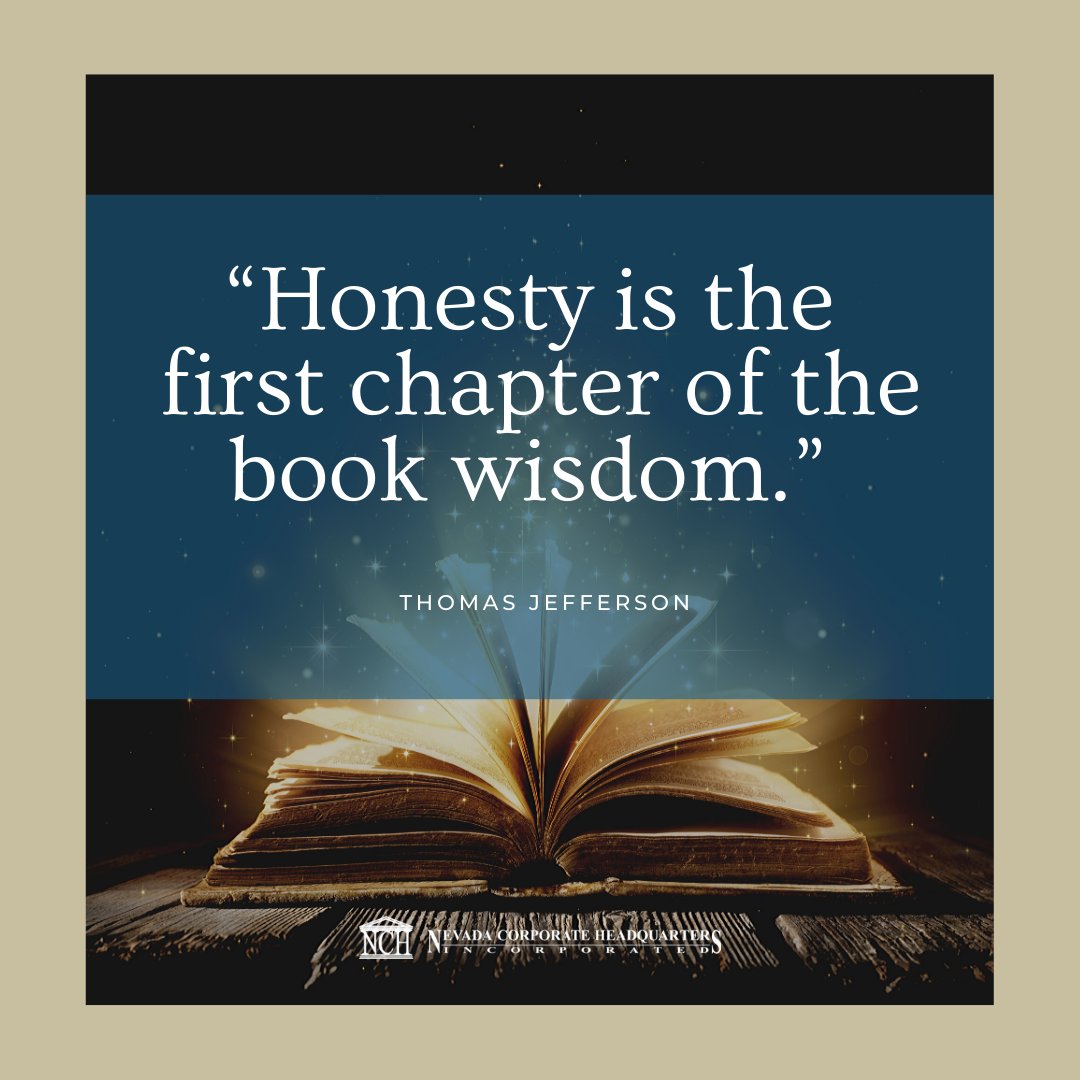 NVCorpHqtrs's tweet photo. “Honesty is the first chapter of the book wisdom.” - Thomas Jefferson
#Entrepreneurship #entrepreneur #entrepreneurshipquotes #smallbiz #smallbusiness #startup #ThursdayMotivation #thomasjefferson #thomasjeffersonquotes #nchinc https://t.co/bsqOUxbGxW