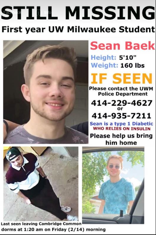 RobinKop's tweet photo. @uwmpolice Sean is still missing. Please help us find him. #FindSeanBaek #Milwaukee #Chicago #Rockford https://t.co/kDpoP2LTfX