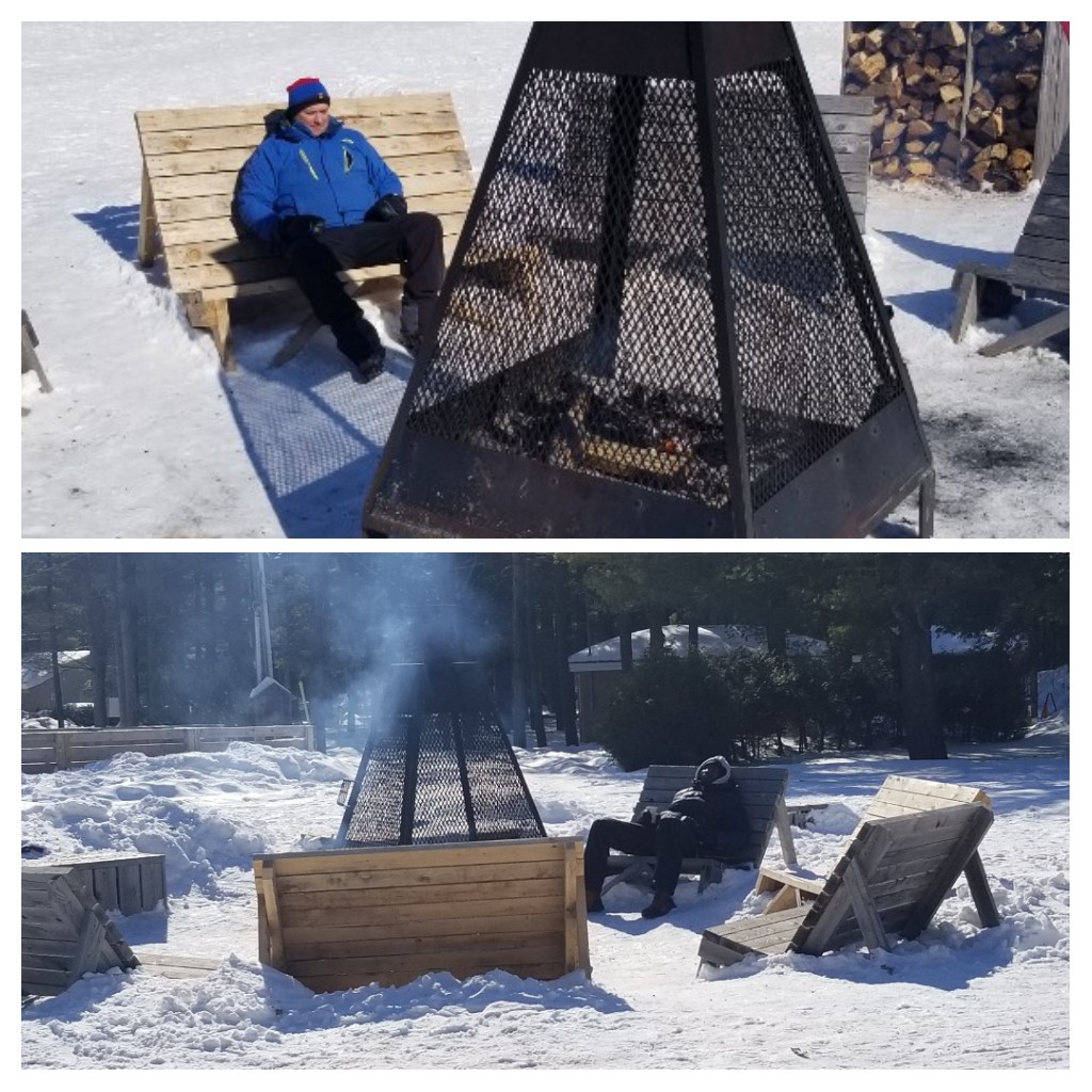 Mr.C and Mr.Shawn enjoying the afternoon sun by the fire.