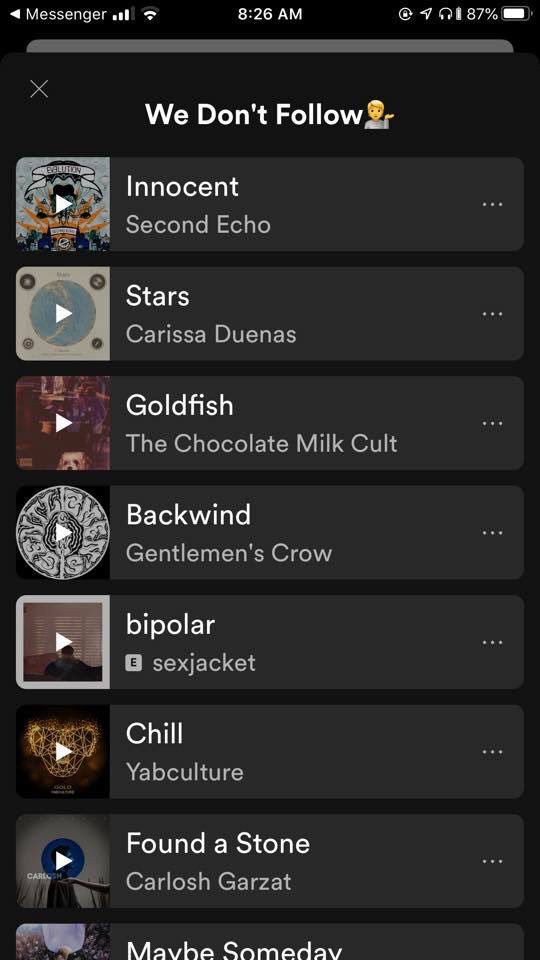 secondechomusic's tweet photo. Check out the #WeDontFollow #Playlist by #DaimoonMarket @Spotify featuring the debut, award-winning single, #Innocent by @secondechomusic 

Jut tap the link below :)

https://t.co/odtgRBZbq0

#NowPlaying
#Spotify
#rockmusic
#rockband #musiclove
#Alternative #AltRock https://t.co/TlXi83saRi