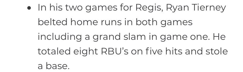 Forgot to mention the .625 batting average and his other home run was a three run homer! Keep it going!