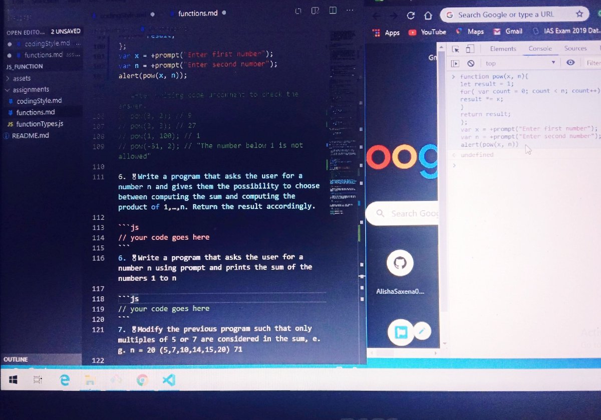 Feb 20: Day 21 of #100DaysOfCode 

#TIL in #JavaScript :

✔Coding style
✔Functions
✔Function-Types

#AltCampus #codwnewbie
#learntocode  #WomenWhoCode