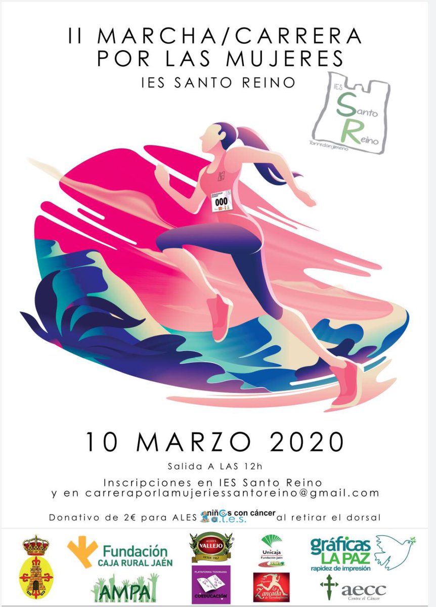 CynthiaRamiMora's tweet photo. II Marcha/Carrera por las Mujeres IES Santo Reino, 10 de marzo a las 12:00 horas!!! https://t.co/cdPJLYV1l8