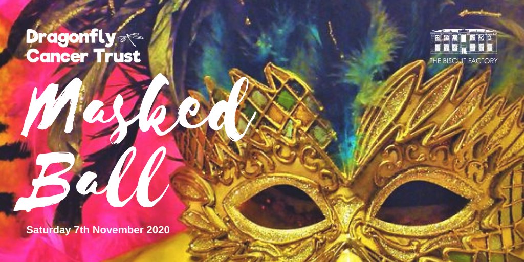 Our 2020 Masked Ball will be taking place @biscuit_factory in Newcastle upon Tyne on Saturday 7th November. It's going to be an unforgettable evening raising funds for young cancer patients and you can be a part of it. Buy your tickets here: dragonflycancertrust.org/shop/dragonfly… 🎭🥂🎸