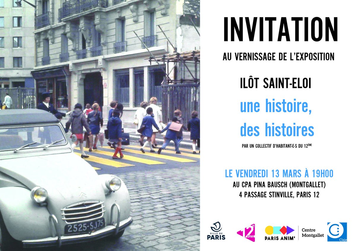 sandsaule's tweet photo. Avant de découvrir l'expo sur l'histoire de l'îlot Saint-Éloi au centre d'animation Pina Bausch Montgallet à partir du 3/02, une promenade découverte dans le quartier avec ce parcours guidé : https://t.co/simrUwKSLc
#paris12 #claje #expo #histoire @Charon_PE https://t.co/8SmH3WREEn