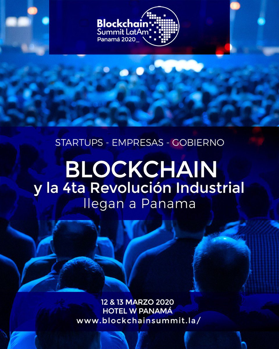 AlianzaBlock's tweet photo. Estaremos en el @BlockSummitLA en Panamá junto a más de 50 speakers y entidades del ecosistema latinoaméricano de Blockchain el 12 y 13 de marzo en Hotel W. 

Información sobre el evento en: https://t.co/9UCW12StqR https://t.co/1waJacRA4Y