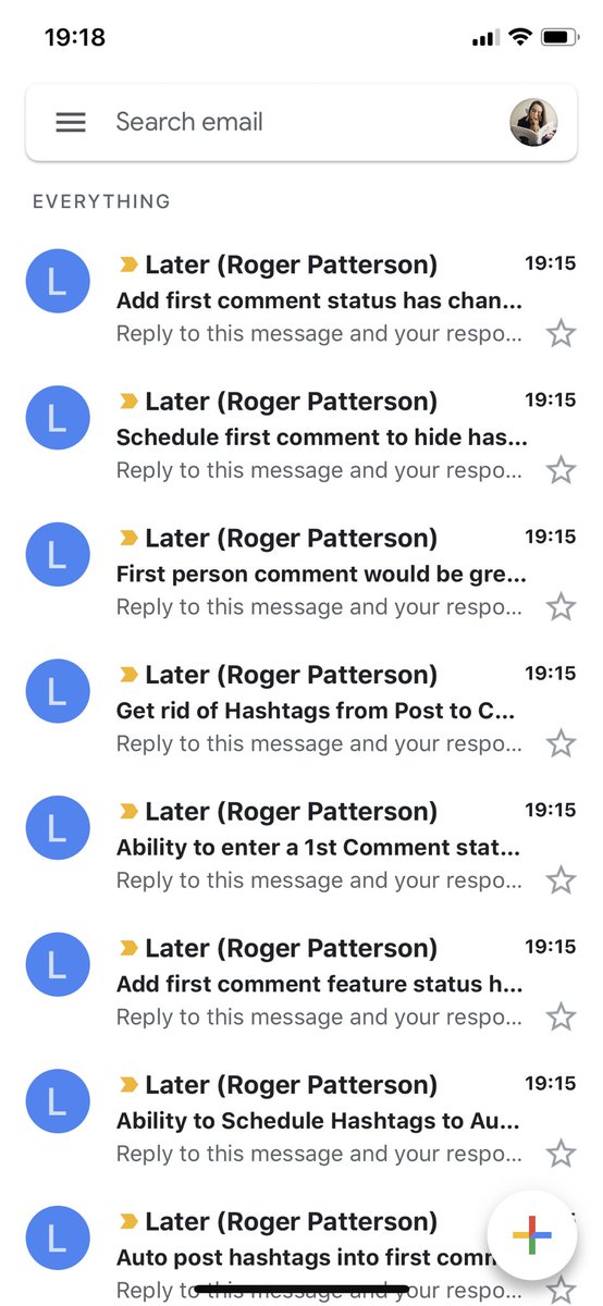 Lisa_JaneDJ's tweet photo. @latermedia something weird is happening - got all these emails at once... https://t.co/JODYLMC8Zs