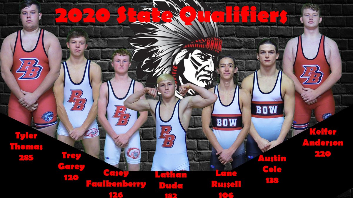 BBowSN's tweet photo. Good luck at the 2020 State Wrestling Tournament! #DMGB #LetsGoBow @SchaafEd @CoufalLc @jellis312000  @msmcabeebow https://t.co/uDmoUVmU2R