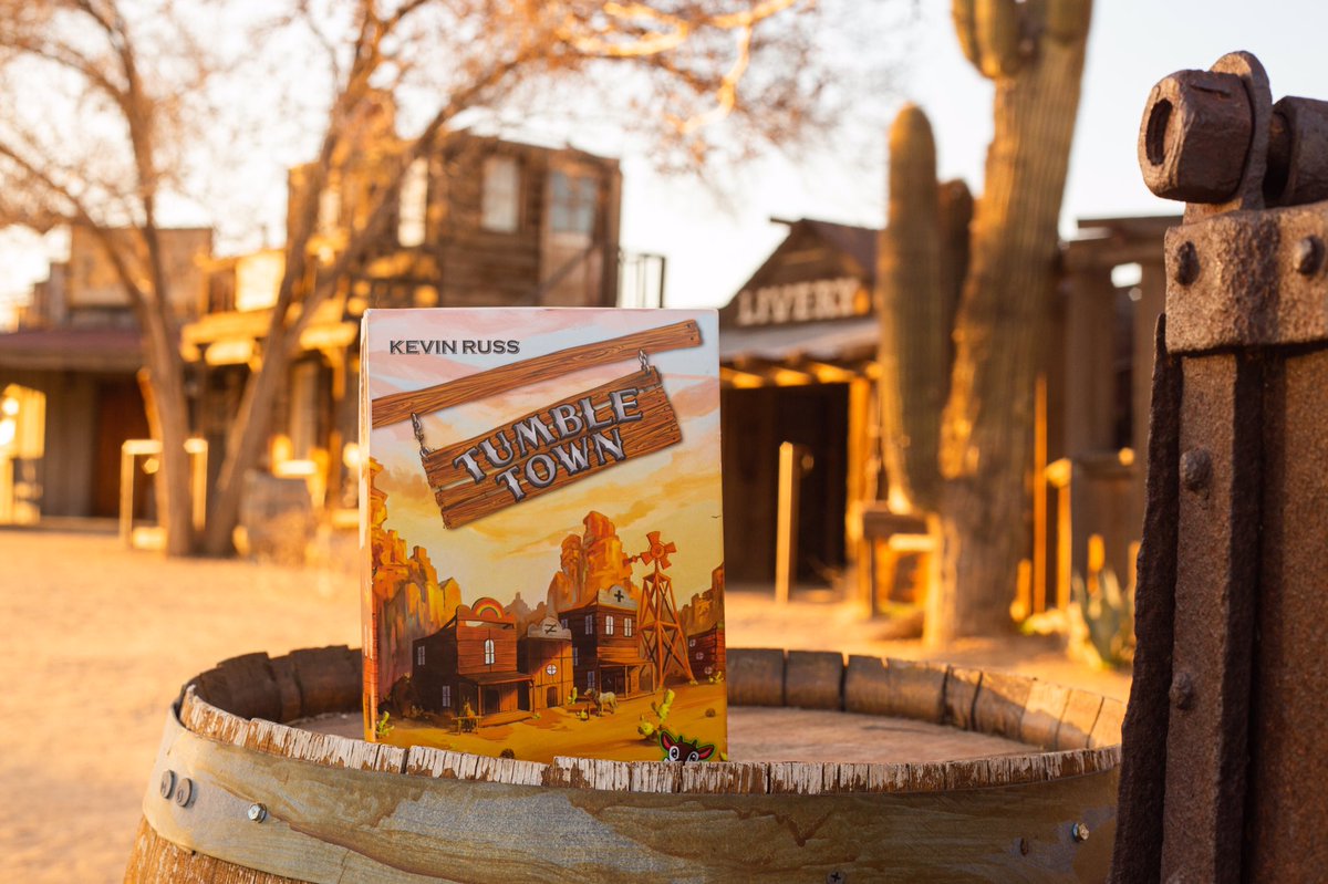 kevintruss's tweet photo. My western dice game Tumble Town is coming to Kickstarter next week! Published by @WeirdGiraffes, art by @kovahs_art Link to the preview page: https://t.co/q36YeXoggW https://t.co/dUt1vSyPj2