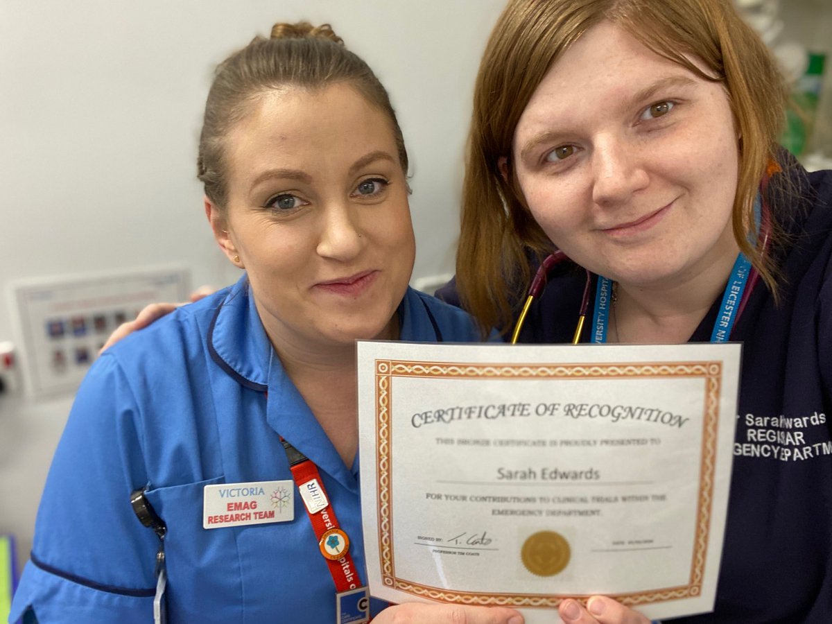 Well done to our STAR OF THE MONTH for February: Sarah Edwards (<a href="/drsarahedwards/">Dr Sarah Edwards</a>), for her recruitment contributions to clinical trials in the Emergency Department and for getting me to be in her photo! (Keep up the good work!)