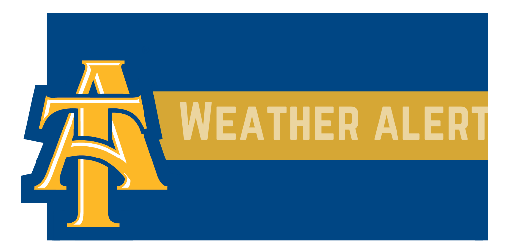 ncatsuaggies's tweet photo. 🚨 Attn #NCAT:
Due to expected inclement weather. The university will move to #Condition2 at 2 p.m., with all classes & events cancelled for the rest of the day & evening. The university will be on suspended operations.
A decision will be made before 6 a.m., for Feb. 21. https://t.co/ofLl5OjBPO