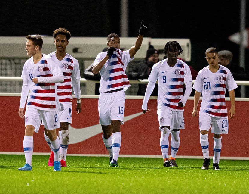 vbcityfc's tweet image. FIRST cap, FIRST start, FIRST GOAL! Former @vbcityfc Academy product, @samueljones12_ , did it all in yesterday’s USMNT U17 game vs Spain #VBRising