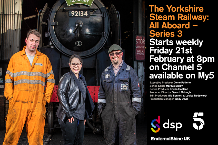 Our favourite railway crew is BACK! After the last season was watched by over 1.05 million people per episode! Who will join us for Series 3? The brand new series of The Yorkshire Steam Railway: All Aboard starts this Friday 21st at 8pm on Channel 5.