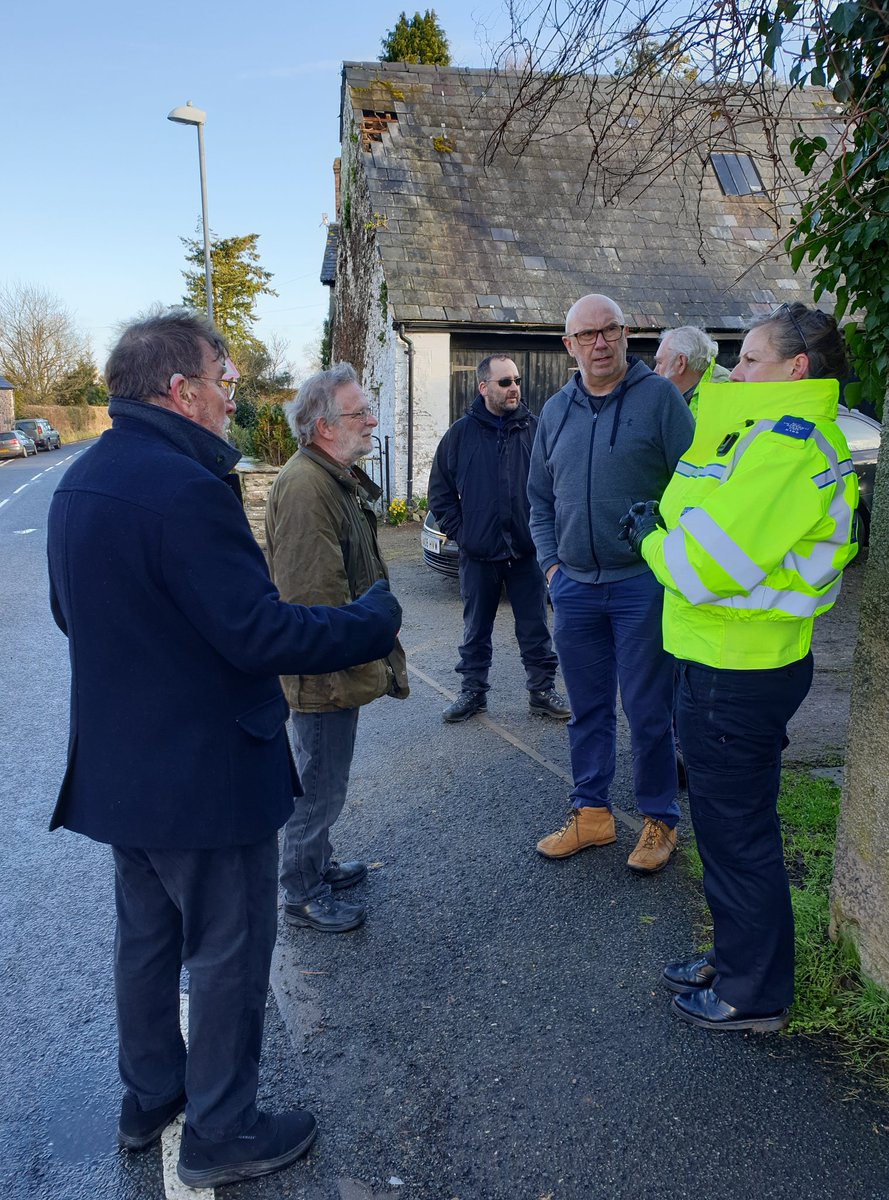 WmPowell2021's tweet photo. Positive meetings in #Talgarth & #Trefecca with #PCSOEmmaJackson @DPP_NPTBrecon @GoSafeCymru team & local @CommunitySpeedw volunteers. With #A479 closure at #Pengenffordd due to #StormDennis subsidence, there will be even more pressure on the #Talgarth #Llangorse run #Speedwatch https://t.co/j9Wz2ErYBX
