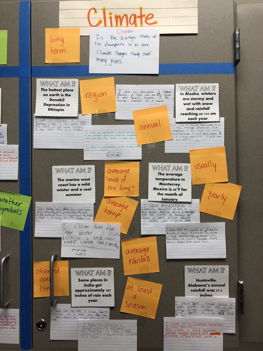 Weather and climate word wall with CERs <a href="/BernshausenKISD/">Bernshausen Ele.</a> <a href="/KleinISDscience/">Klein ISD Science</a>