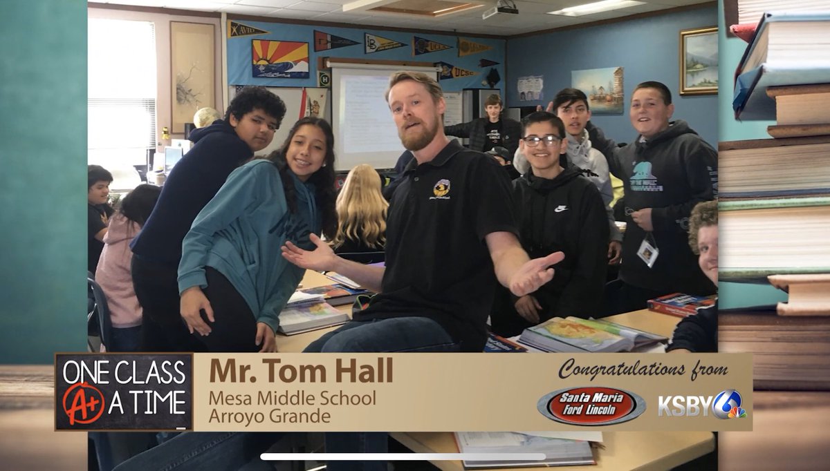 Mesa’s own Mr. Tom Hall was recognized by @KSBY & a former student for having a positive impact on ALL students. Well deserved Mr. Hall! Check out the clip here:   youtu.be/C1rsyxwvpTc #hawkpride #oneclassatatime @LuciaMarUnified