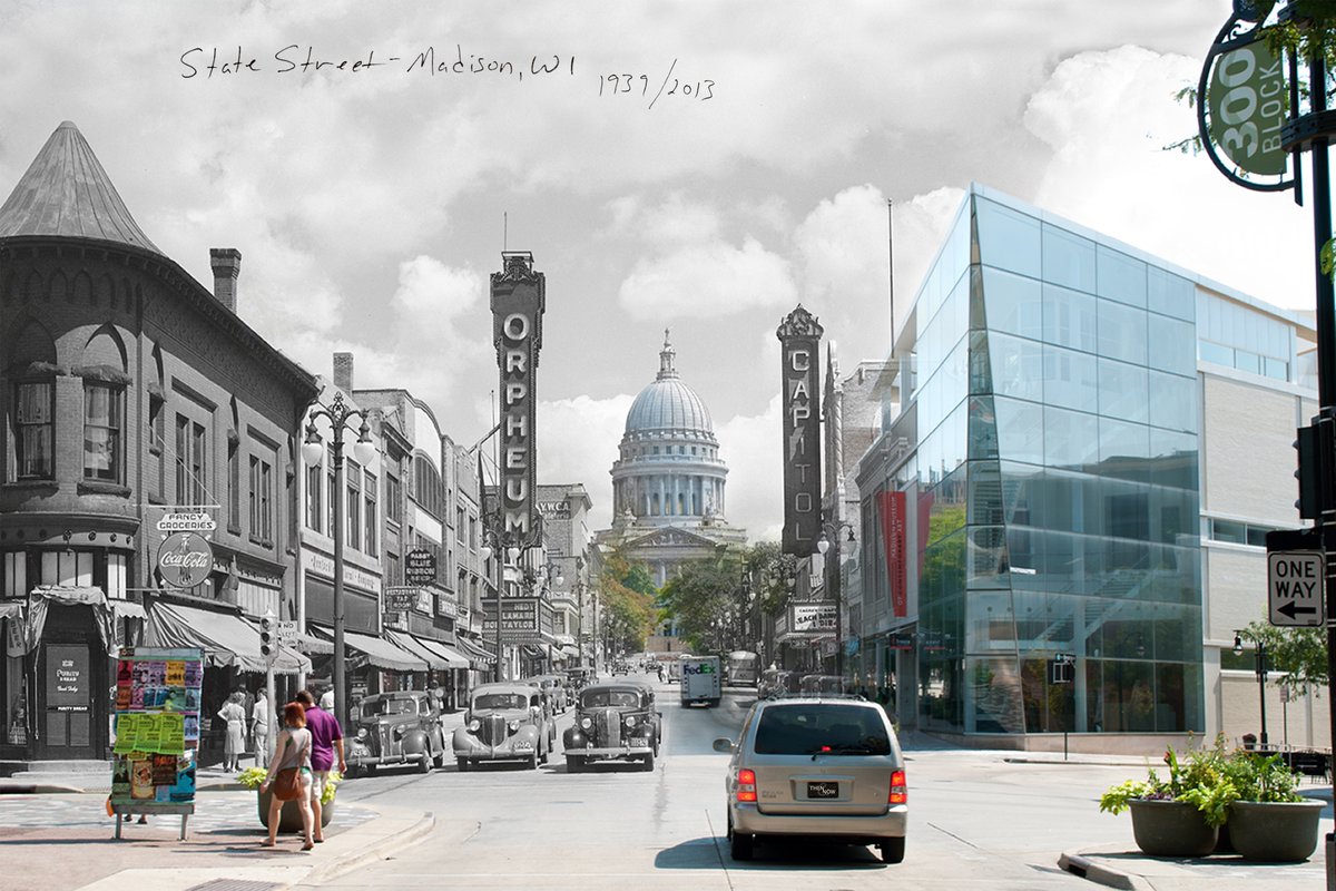 ThenNowART's tweet photo. Then & Now Art®: State Street View - Madison, WI
Years: 1939 & 2013 = 74 years in transition!
https://t.co/BIEsHF5MXV
#madison #badgers #uwmadison #onwisconsin #uwgrad #futurebadgers #statestreet #UWspring
@uwmadisonarts @UWMadLibraries @HousingUW @UWMadisonMedia https://t.co/48c8JGlZxW
