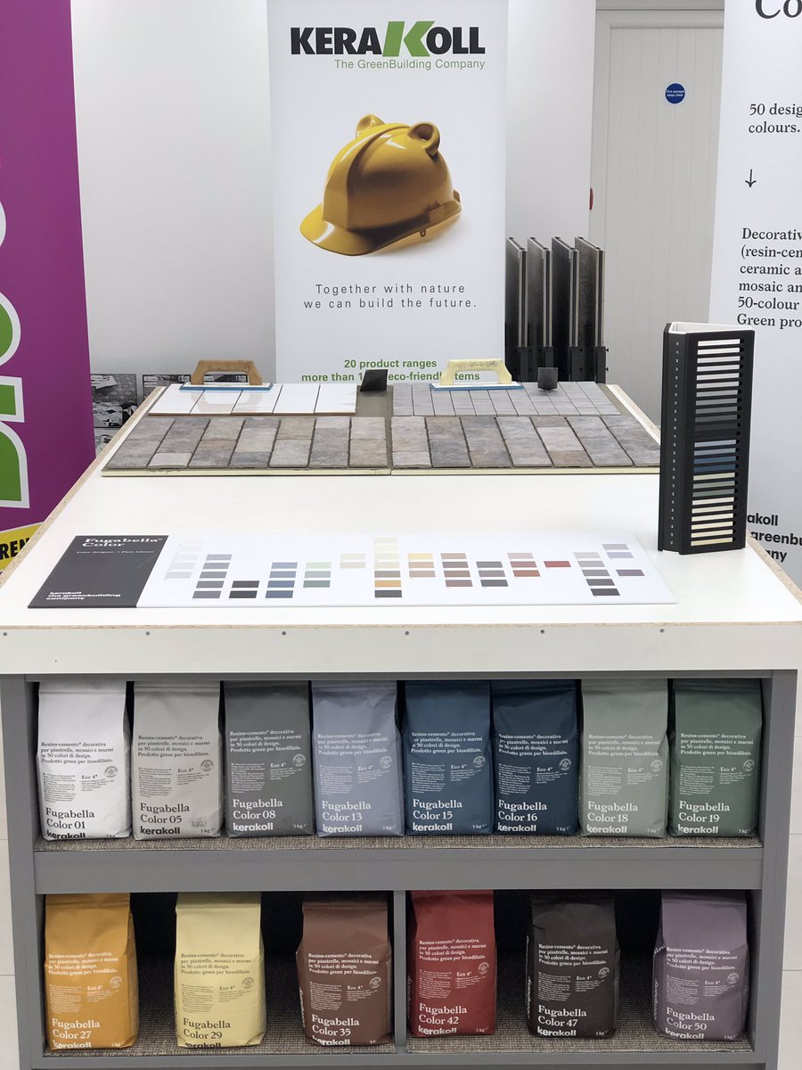 Chris_Kerakoll's tweet photo. All ready for @thetileworks trade night tonight. Come and see @KerakollUK and @tilemasteradhes where we’re showing #FugabellaColor and #RapidLevel30 https://t.co/kMKRstG9ao