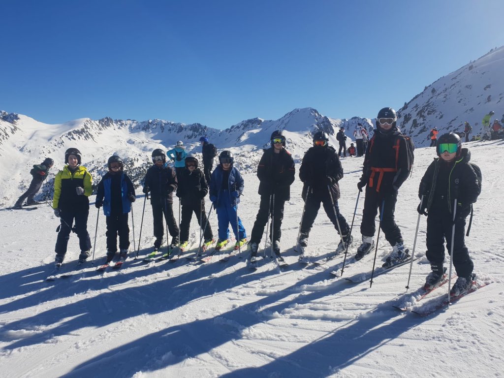 Day 5 and the hottest day yet! Lunchtime was spent sunbathing and taking in the extraordinary views! The progress being made by the whole group is phenomenal with all students skiing with confidence down tough slopes #learners #courage #onedayleft