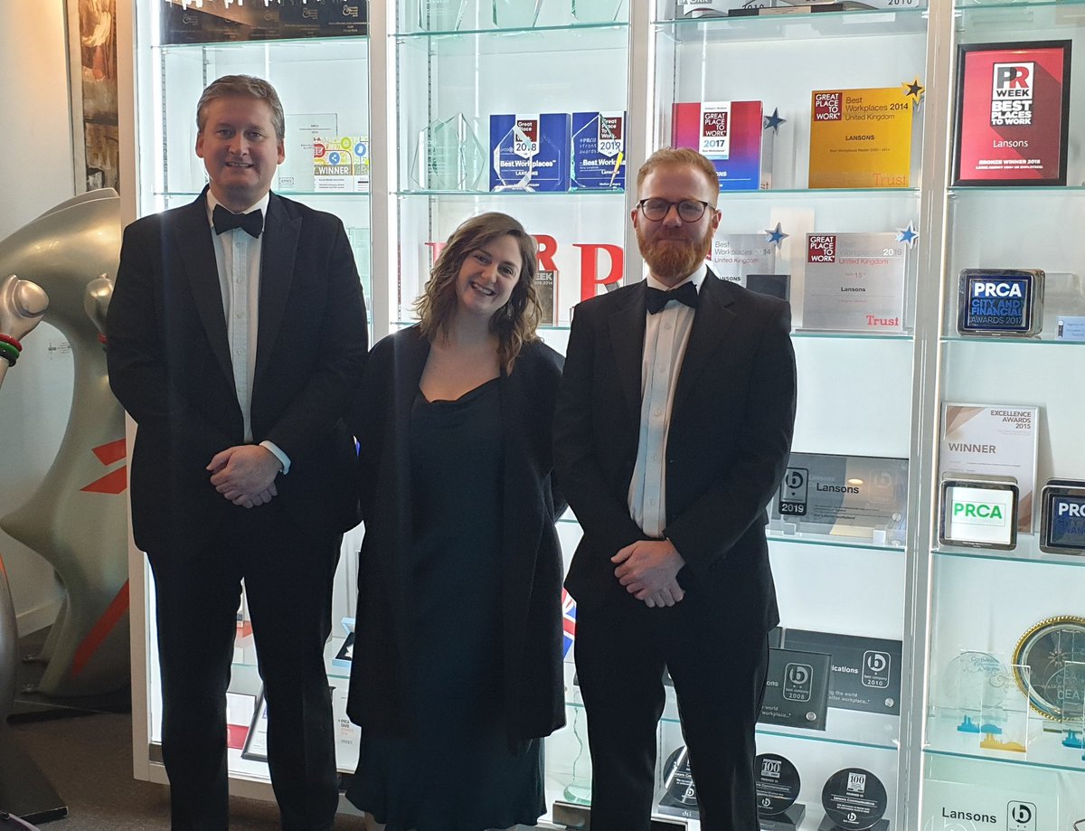 LansonsLatest's tweet photo. All dressed up for the @PRCA_UK City & Financial Awards ceremony, where we are nominated for 'City Agency of the Year'! 🍾
Wish us luck! 🤞
#PRCA #PRCACFA #Lansons https://t.co/jpOUoGK6Cz