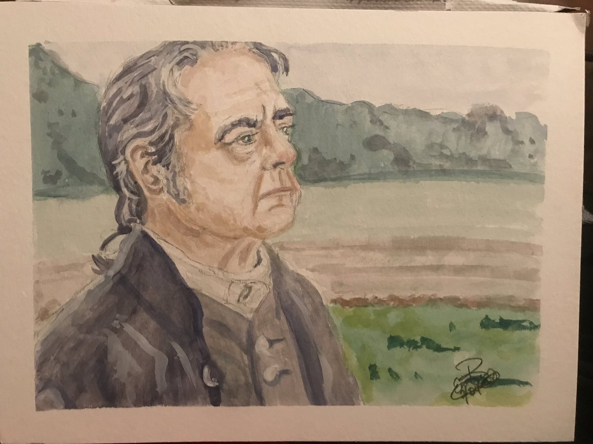 Gouache on 9 x 12 cold press of actor Kevin R McNally of his character Judge Woodhull in one my favorite all time tv series TURN: Washington spies. #turn #kevinmcnally #gouache #winsorandnewton #coldpress #strathmorepaper #arteveryday @exkevinmcnally @exkevinmcnally