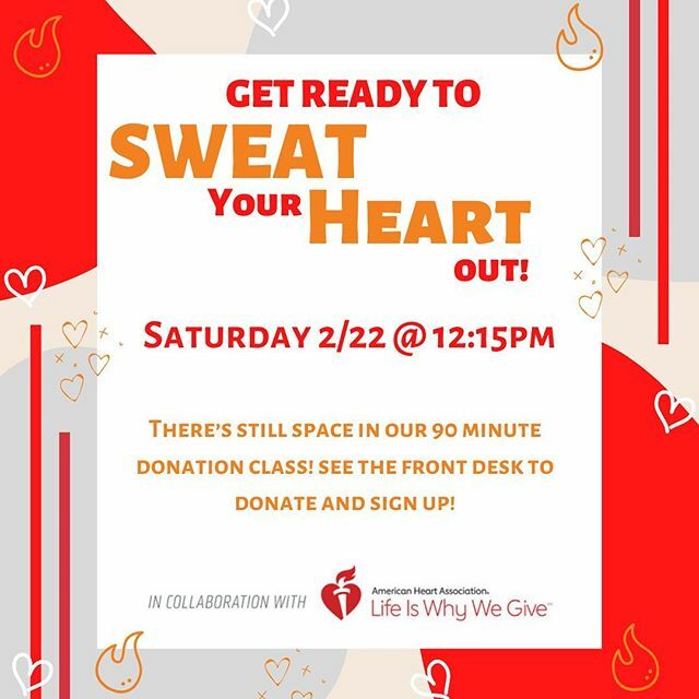 We still have space for this Saturday’s 90 minute DONATION class!! Sweat your heart out with COACH JEN and donate to an amazing cause for HEART HEALTH MONTH! $25 minimum donation..See the front desk for details!❤️🧡🍊
.
.
#orangetheoryfitness #OTF #pal… ift.tt/2SZ9hKo