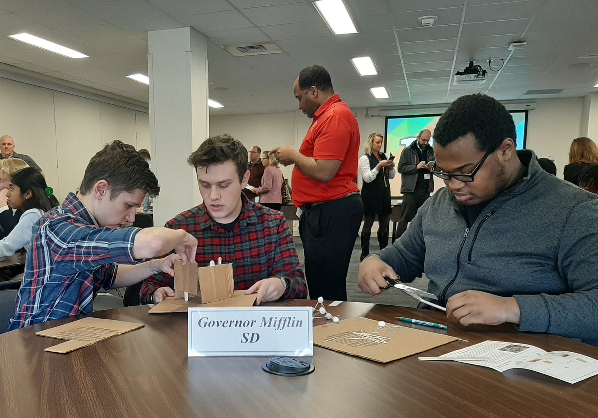 Getting down to business at the #BCIU competing in the annual Governor's STEM Competition. We have made it to the final phase of the day!