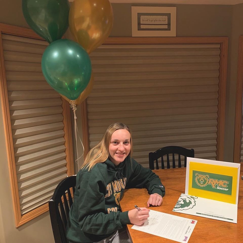 WHSFalconSoccer's tweet photo. Congratulations to our WHS Lady Falcon ⚽️ player Hannah Jensen! We are so proud to announce that Hannah will be continuing her Soccer career at Rocky Mountain College in Montana. They are so lucky to get  you! 🦅💚💙⚽️ https://t.co/JjD0ezTb92