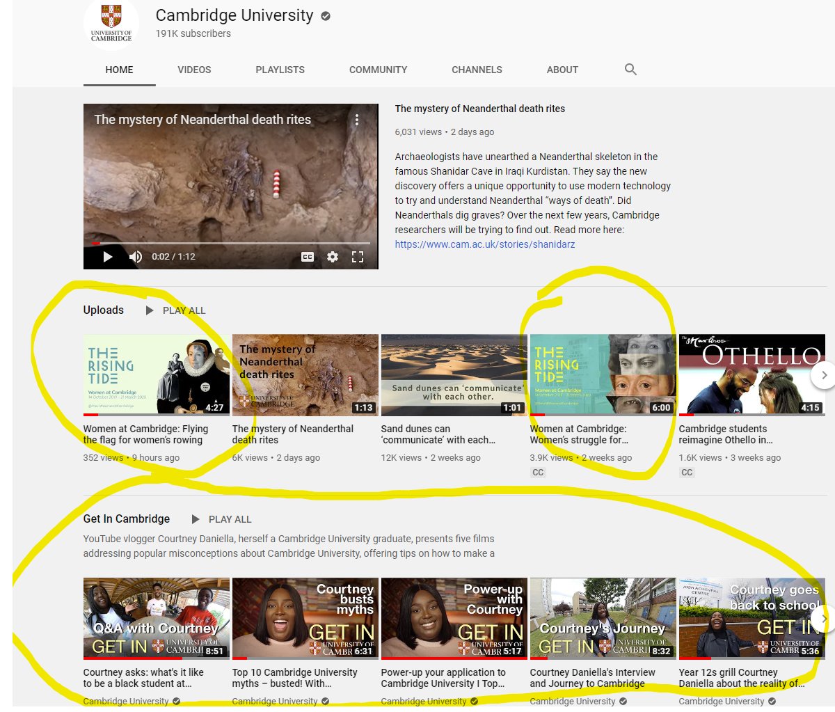 duckrabbitblog's tweet photo. Nice surprise to find that seven out of the first ten films profiled on the front of Cambridge Uni's @YouTube channel have been made by duckrabbit. 

Not bad for the kid in me who was told he wasn't very bright and kicked out of school. 😛😛😛 https://t.co/TbWJhAvLOG